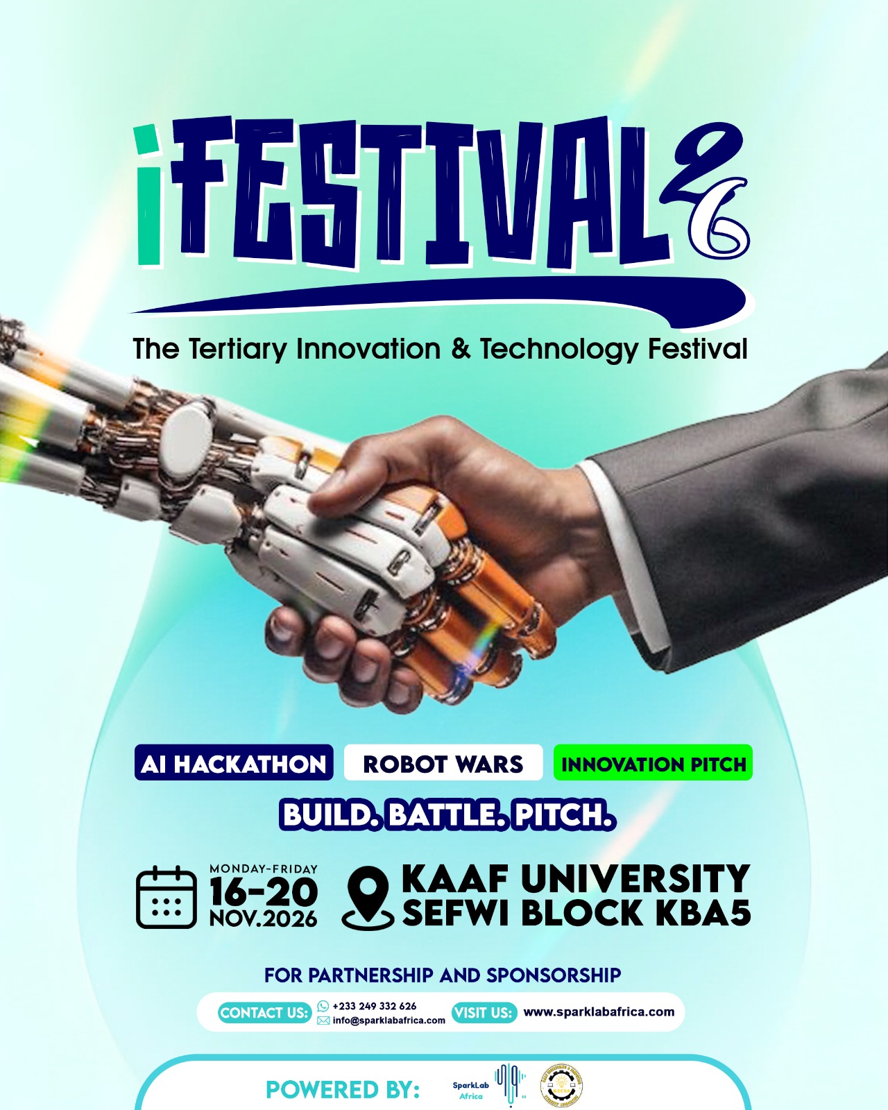 iFESTIVAL 2026 — human and robot handshake